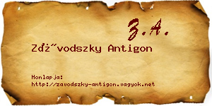 Závodszky Antigon névjegykártya
